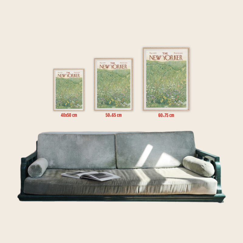 canvas sizing comparison above a sofa