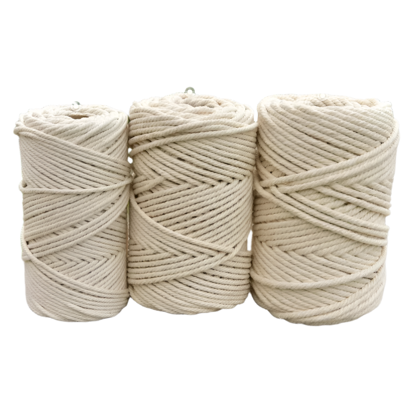 Natural Cotton Macrame Cord – 1mm to 6mm DIY Craft Rope for Boho Decor & Handmade Projects