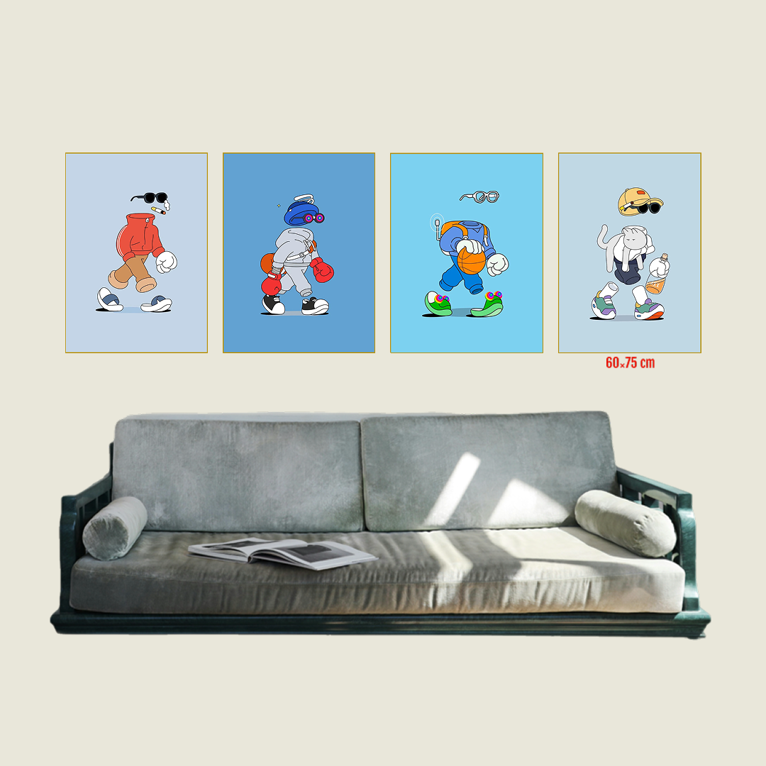 Sports Cartoon Characters Canvas Poster – Vibrant Wall Art for Home Decor