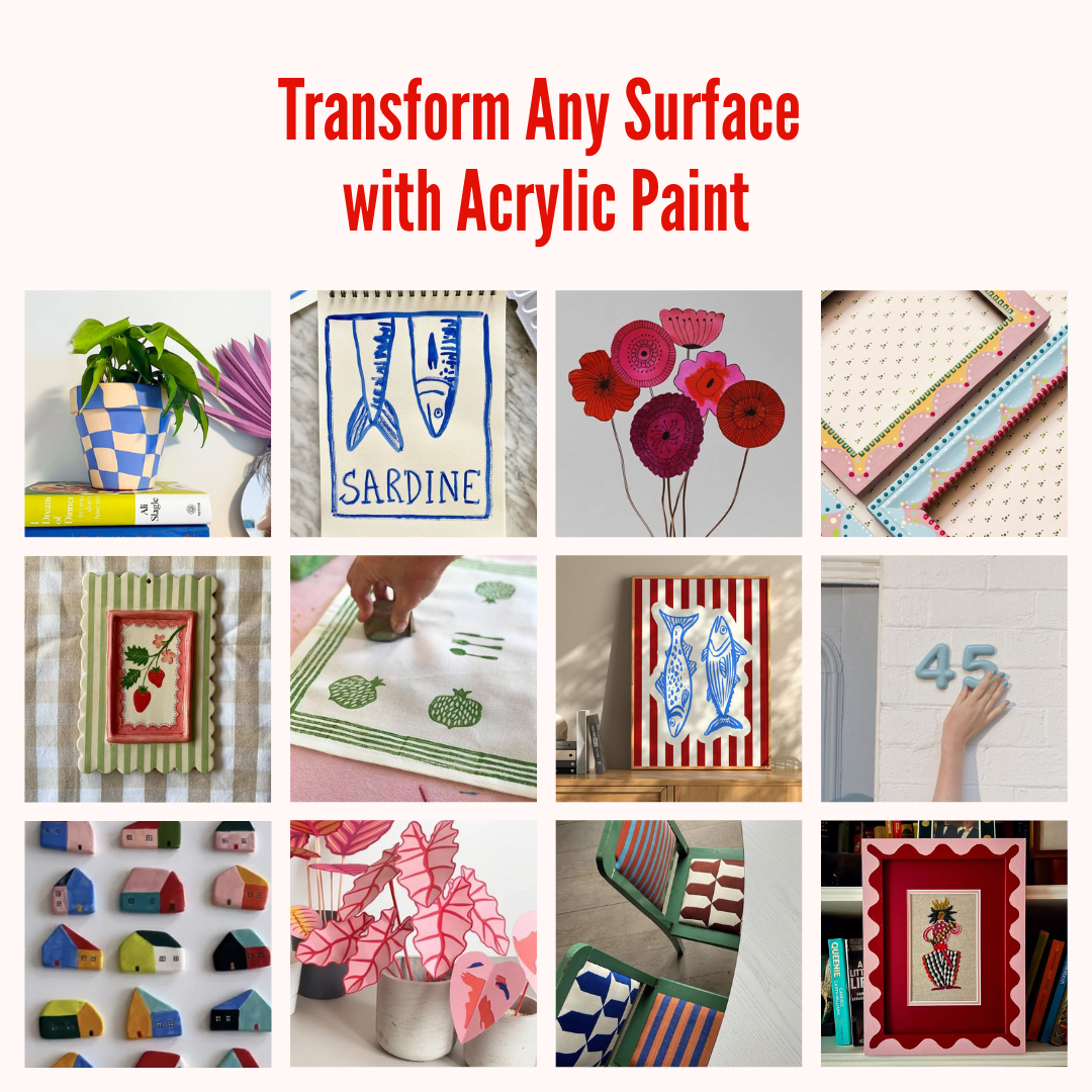 Acrylic paint kit with 24 colors surface inspiration ideas