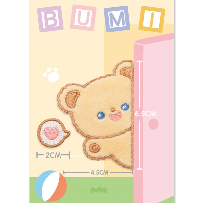 Fleece Teddy Bear Applique Patch – Embroidered Iron-On for Jackets, Bags & DIY Projects