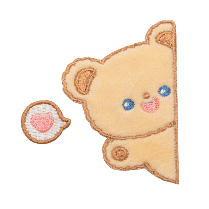 Fleece Teddy Bear Applique Patch – Embroidered Iron-On for Jackets, Bags & DIY Projects
