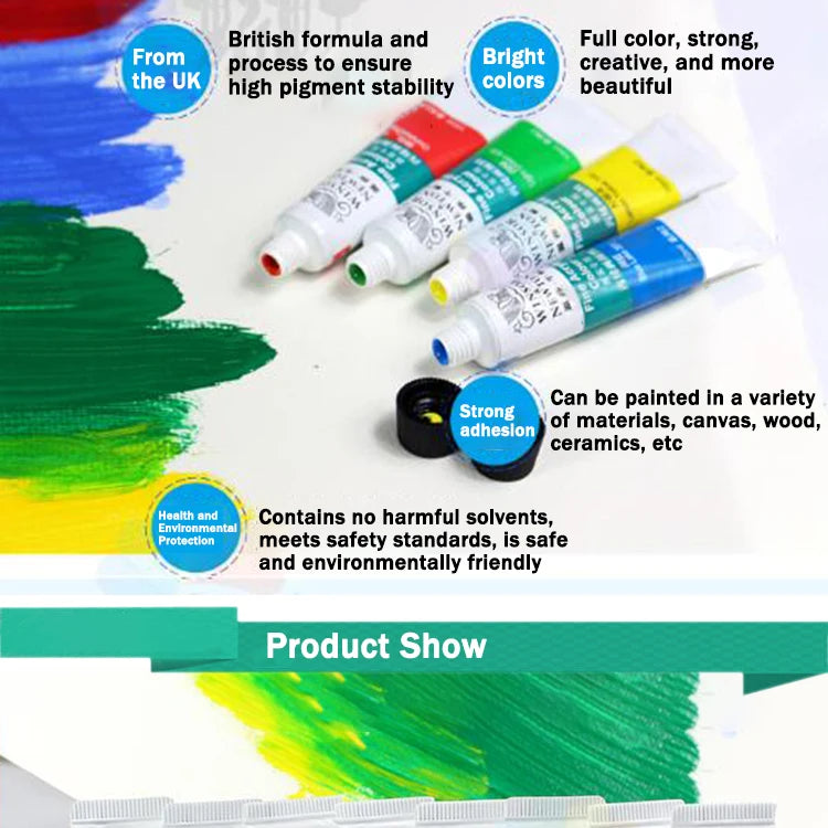 FlatPackPony™ Professional Acrylic Paints Set 10ml