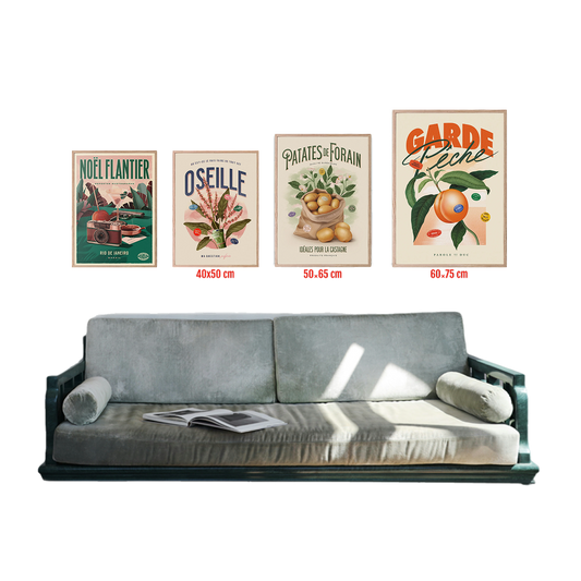 French Poster Art - Garde Pêche, Patate de Forain, Oseille et Noël Flantier Wordplay Art