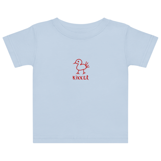Baby Organic Cotton T-Shirt with Child's Drawing of Chicken and 'Kikker' Embroidery – FlatPackPony