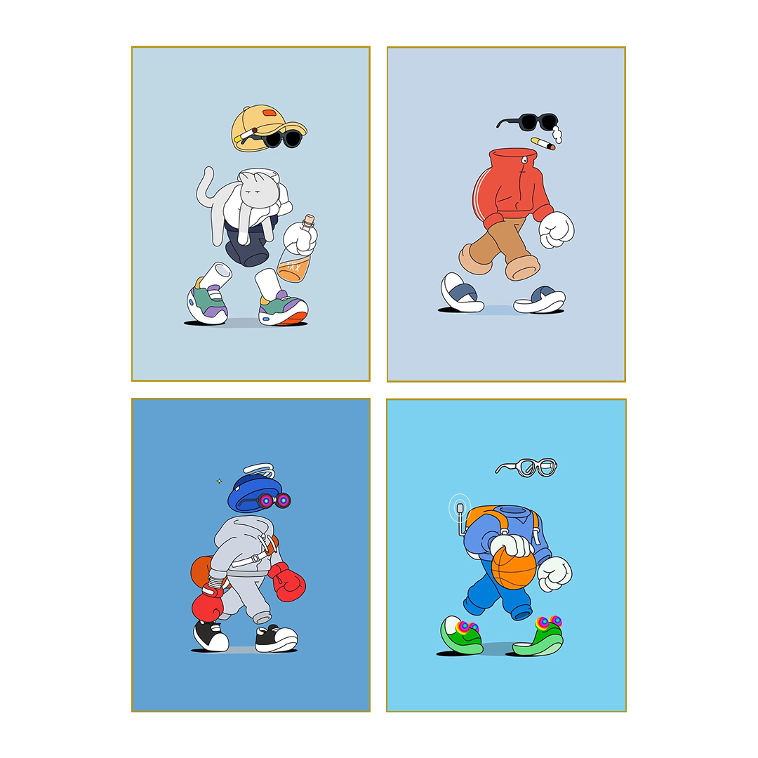 Sports Cartoon Characters Canvas Poster – Vibrant Wall Art for Home Decor