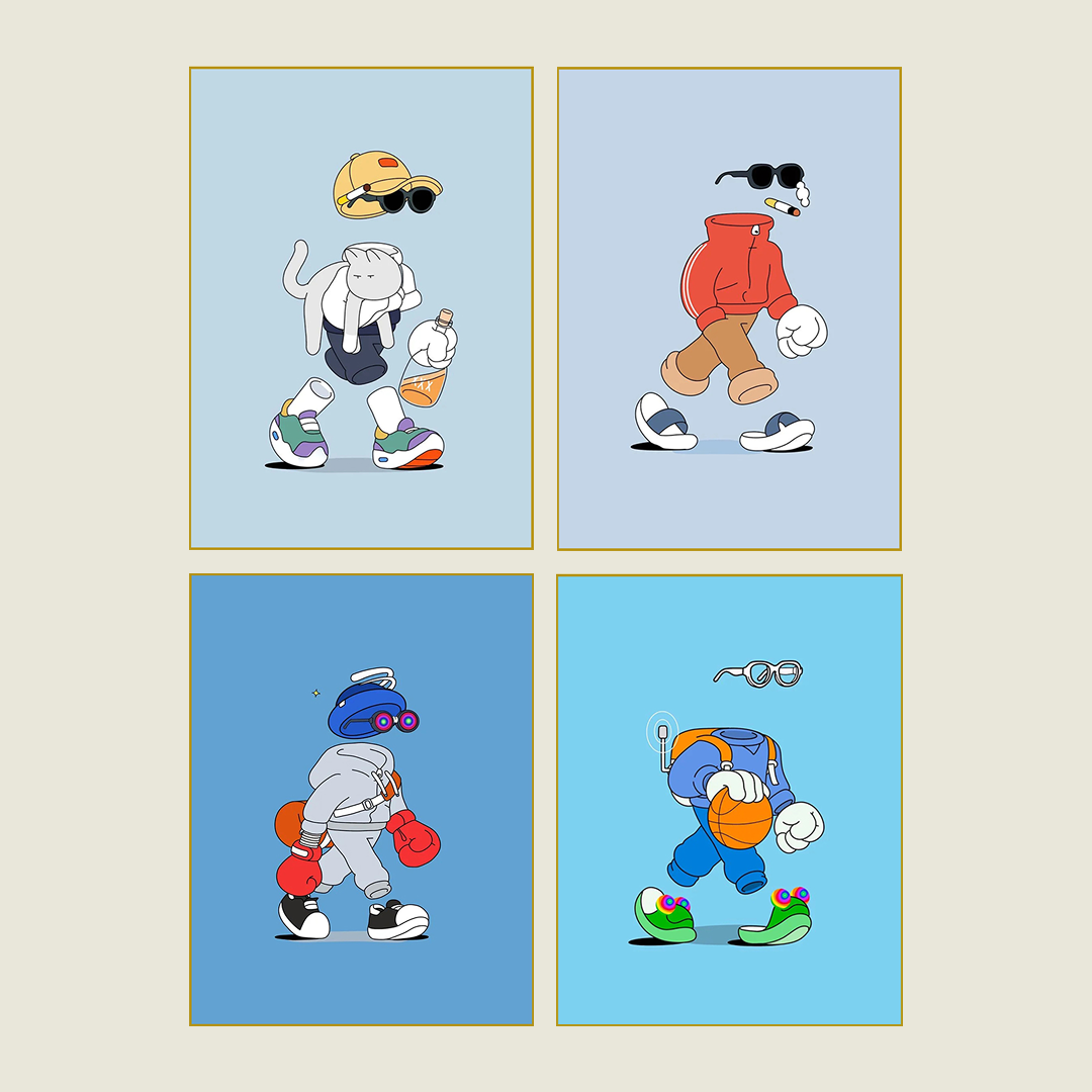 Sports Cartoon Characters Canvas Poster – Vibrant Wall Art for Home Decor