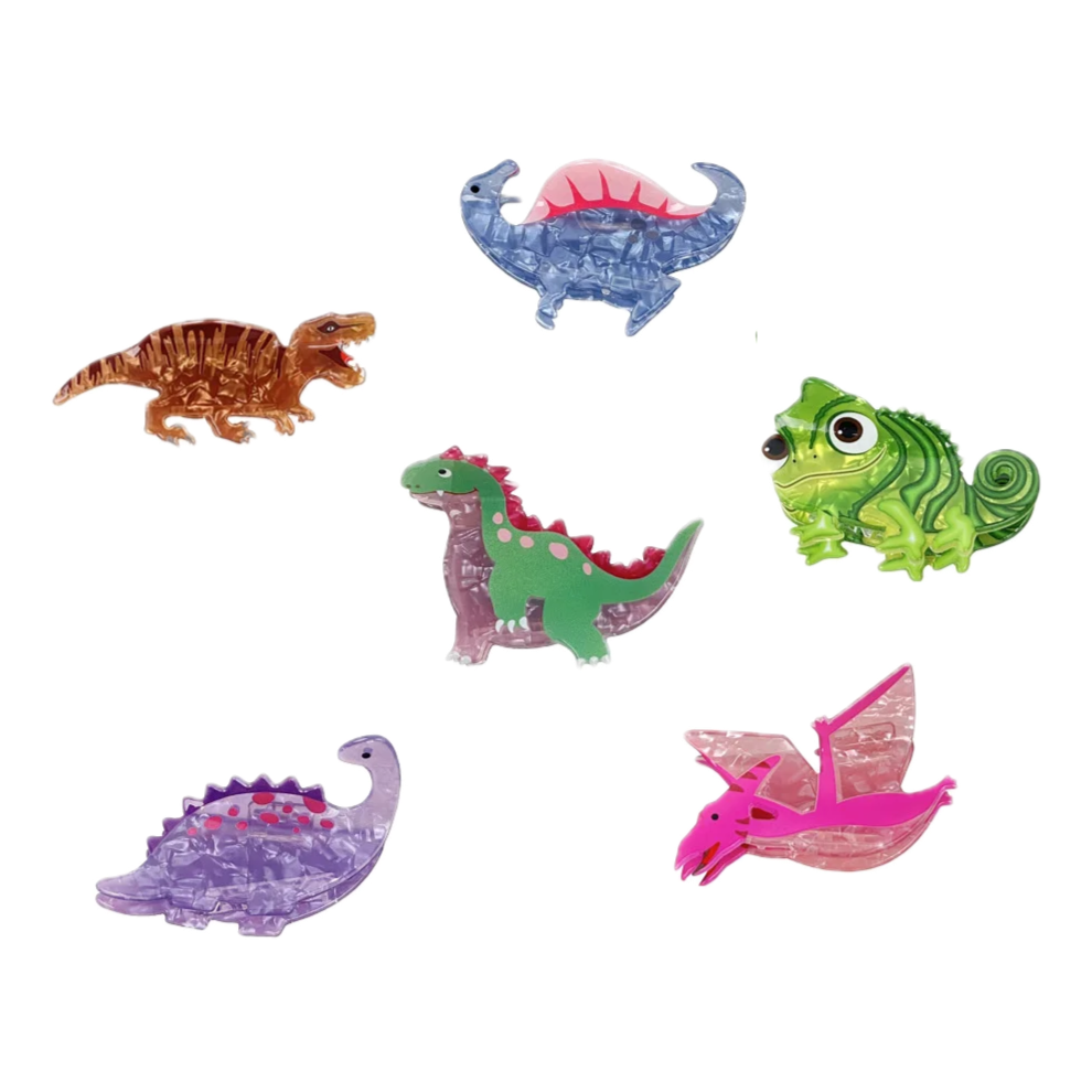 Cute dino-themed hair clip to add personality and fun to your hairstyle