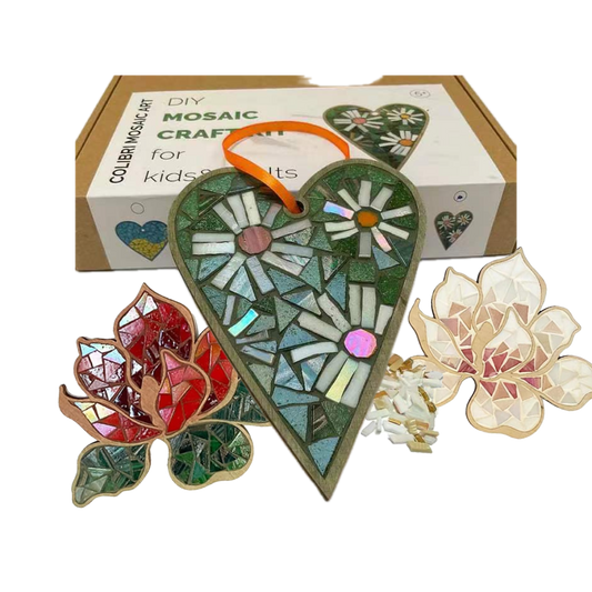 Mosaic hanger or coaster in heart shape Diy Material Package - FlatpackPony