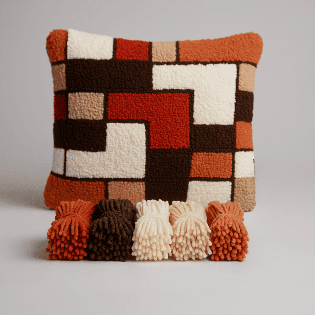 Latch Hook Pillow Cover Kit - Rosso - Flatpackpony
