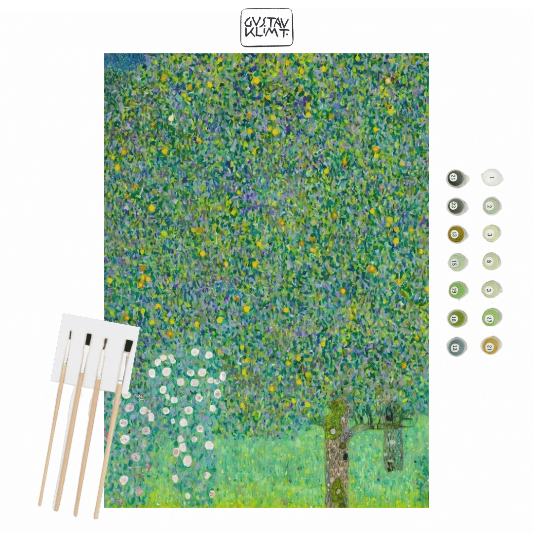 Paint by Numbers – Gustav Klimt Rosebushes under the Trees - Flatpackpony