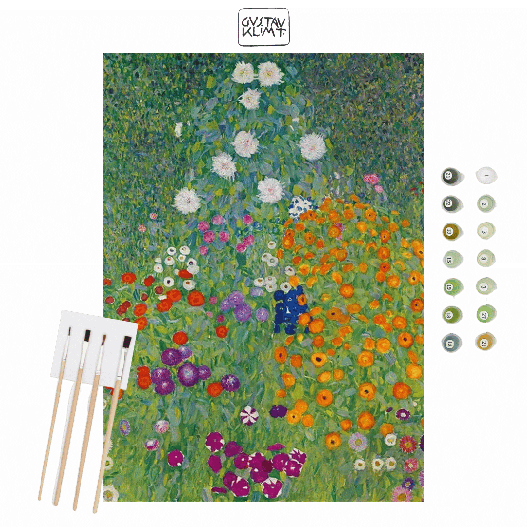 Paint by Numbers – Gustav Klimt Flower Garden - Flatpackpony