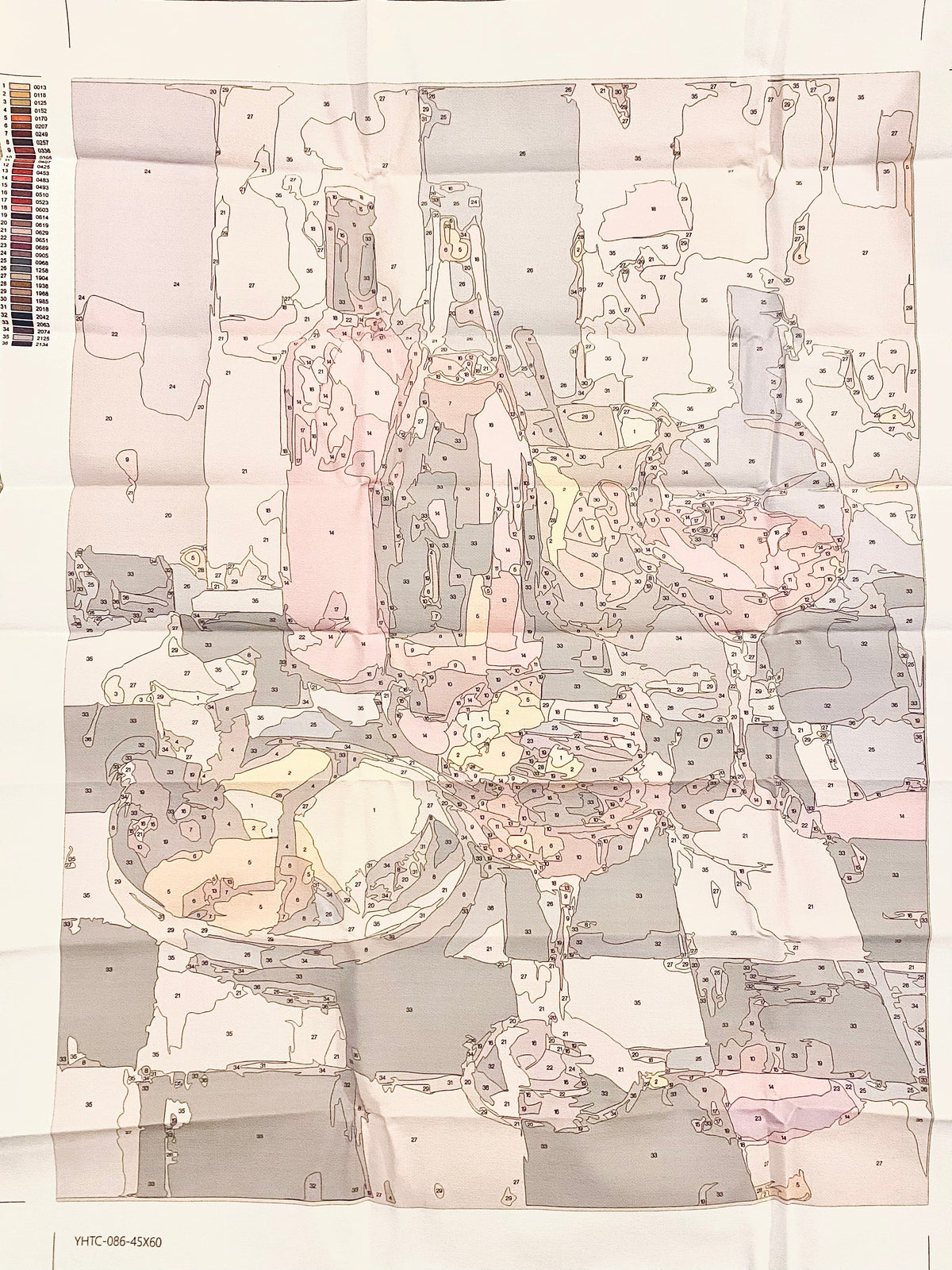 Paint by Numbers Kit 36 colors – 'Checkered Wine' - Flatpackpony