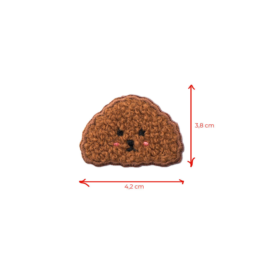 Poodle Head Applique Patch – Embroidered Iron-On for Jackets, Bags & DIY Projects