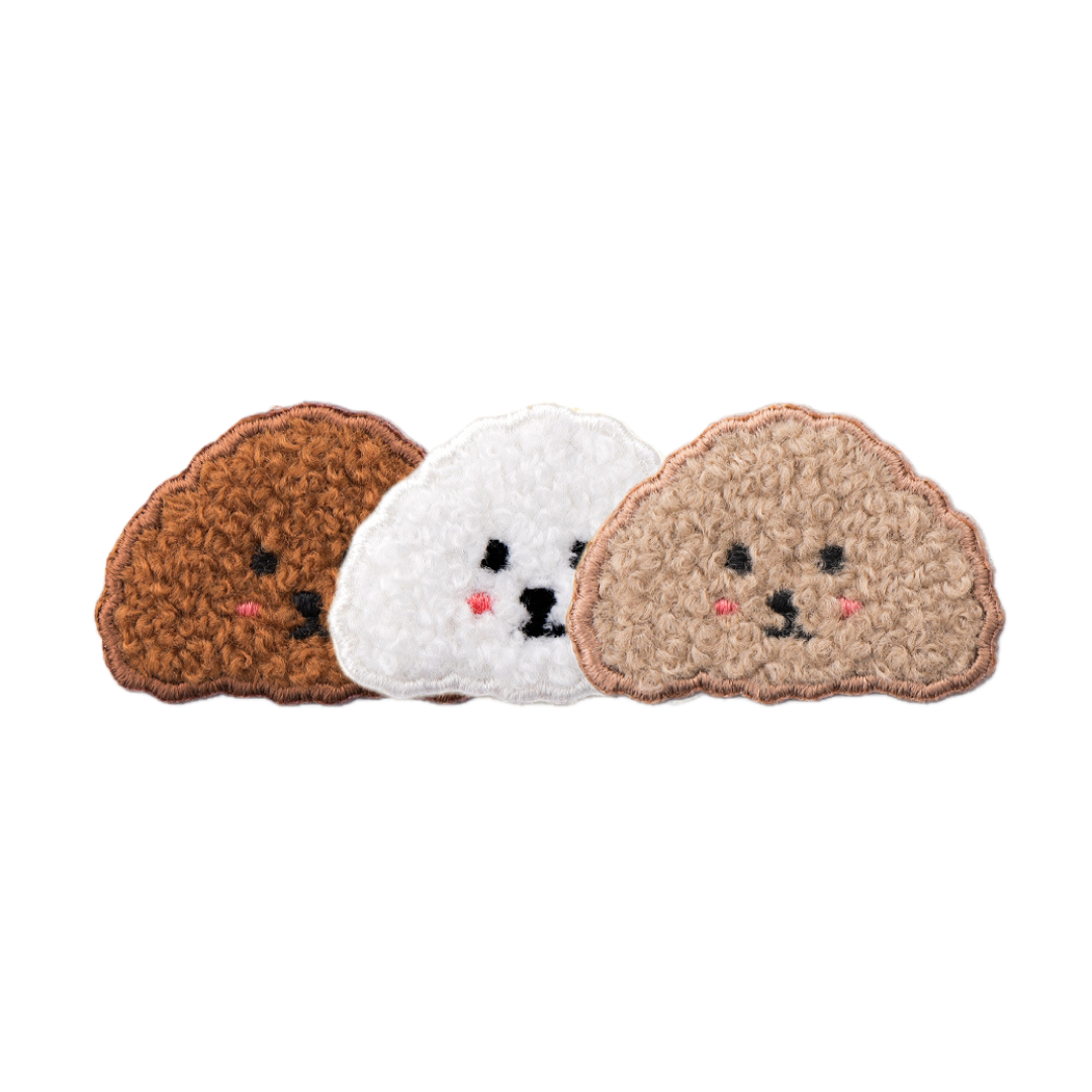 Poodle Head Applique Patch – Embroidered Iron-On for Jackets, Bags & DIY Projects