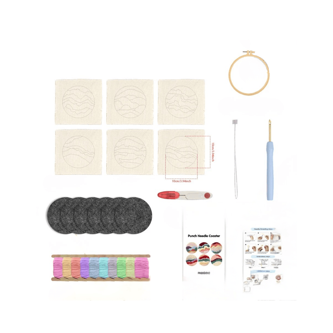 Punch Needle Kit - Mountains - Set of 6pcs - Flatpackpony