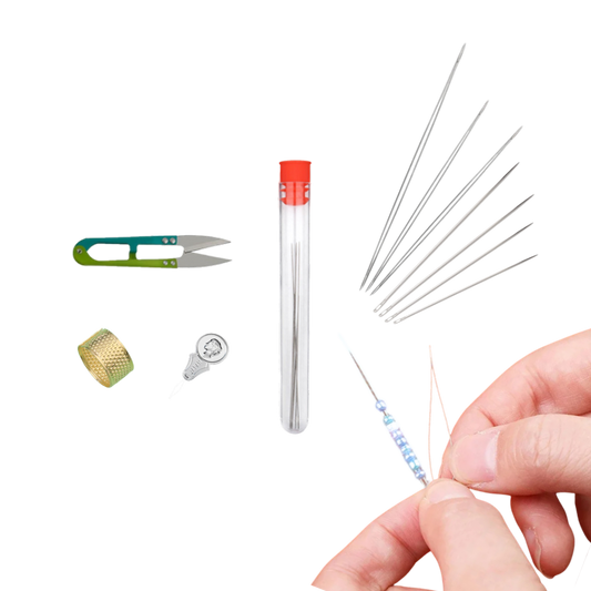 Fine Embroidery Bead Threading Needle Kit - 8 Needles and accessories