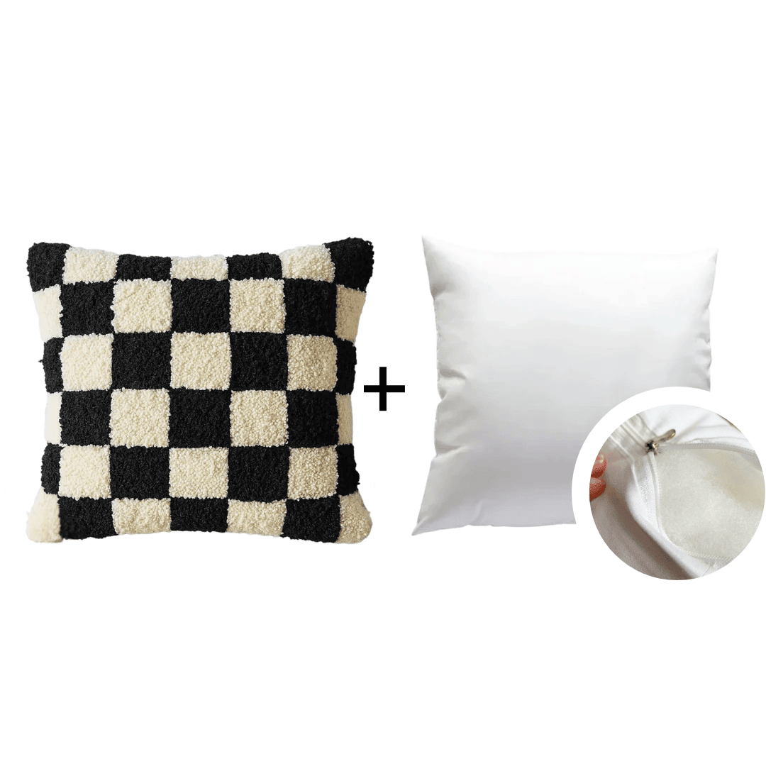 Smyrna Latch Hook Pillow Cover Kit - B&W - Flatpackpony