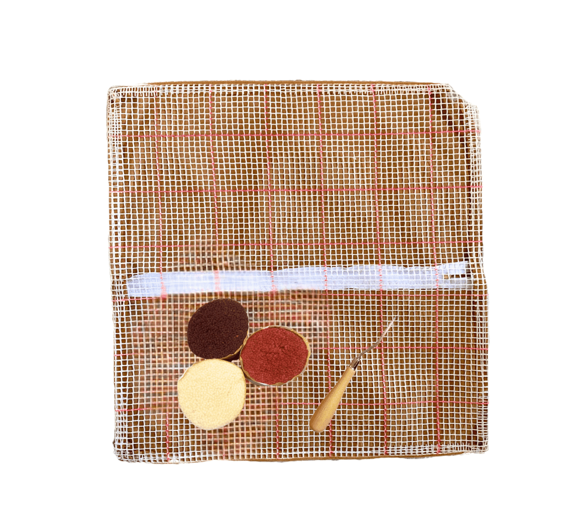 Smyrna Latch Hook Pillow Cover Kit - Hajar - Upcycled Yarn ♻️ - Flatpackpony