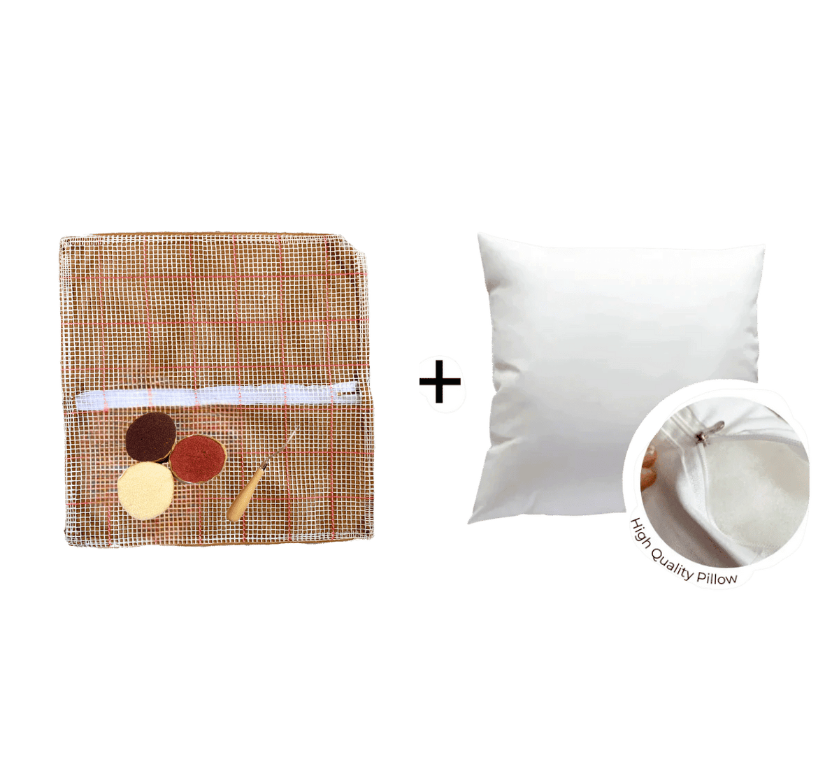Smyrna Latch Hook Pillow Cover Kit - Hajar - Upcycled Yarn ♻️ - Flatpackpony