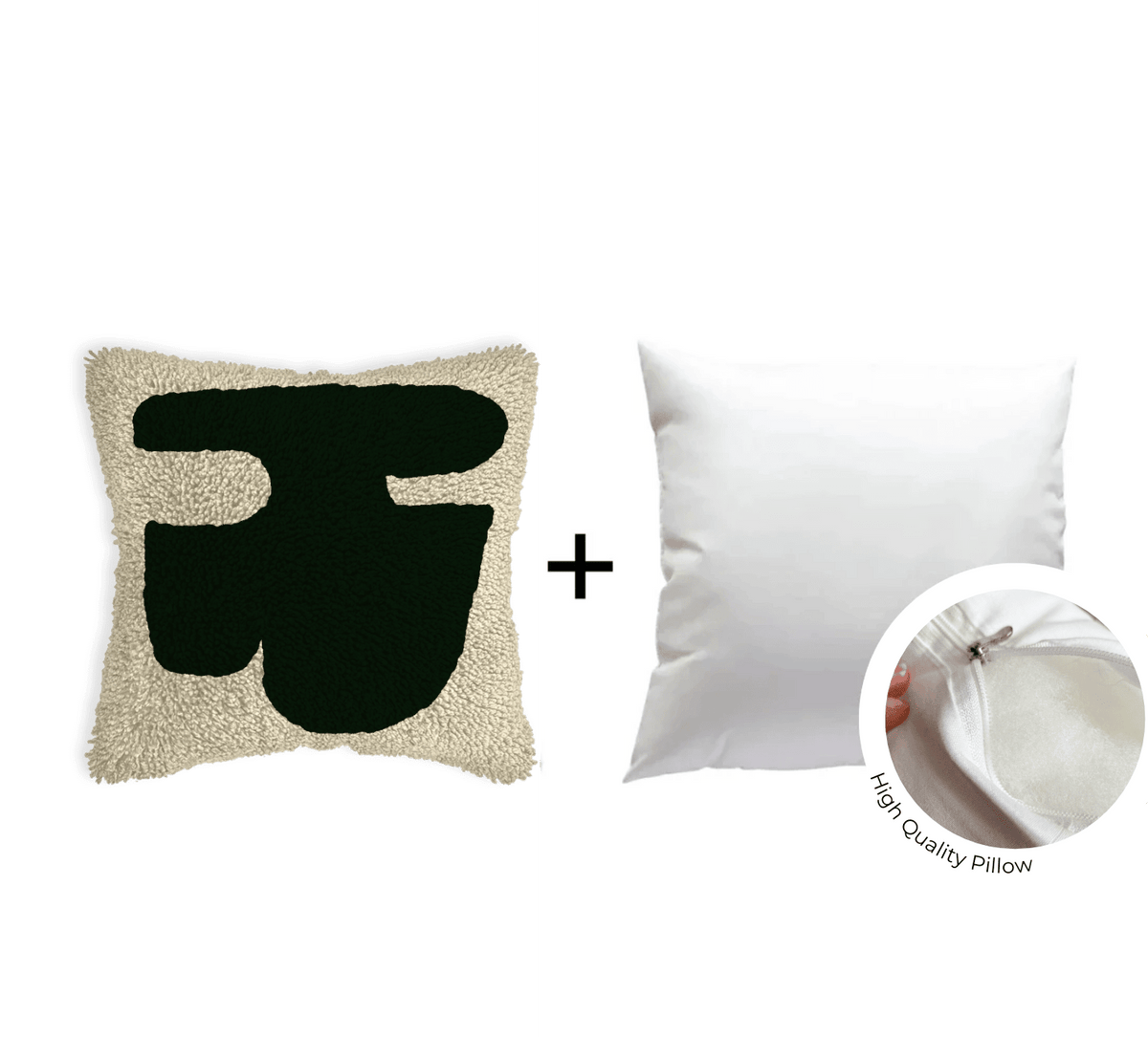 Smyrna Latch Hook Pillow Cover Kit - Khaki - Upcycled Yarn ♻️ - Flatpackpony