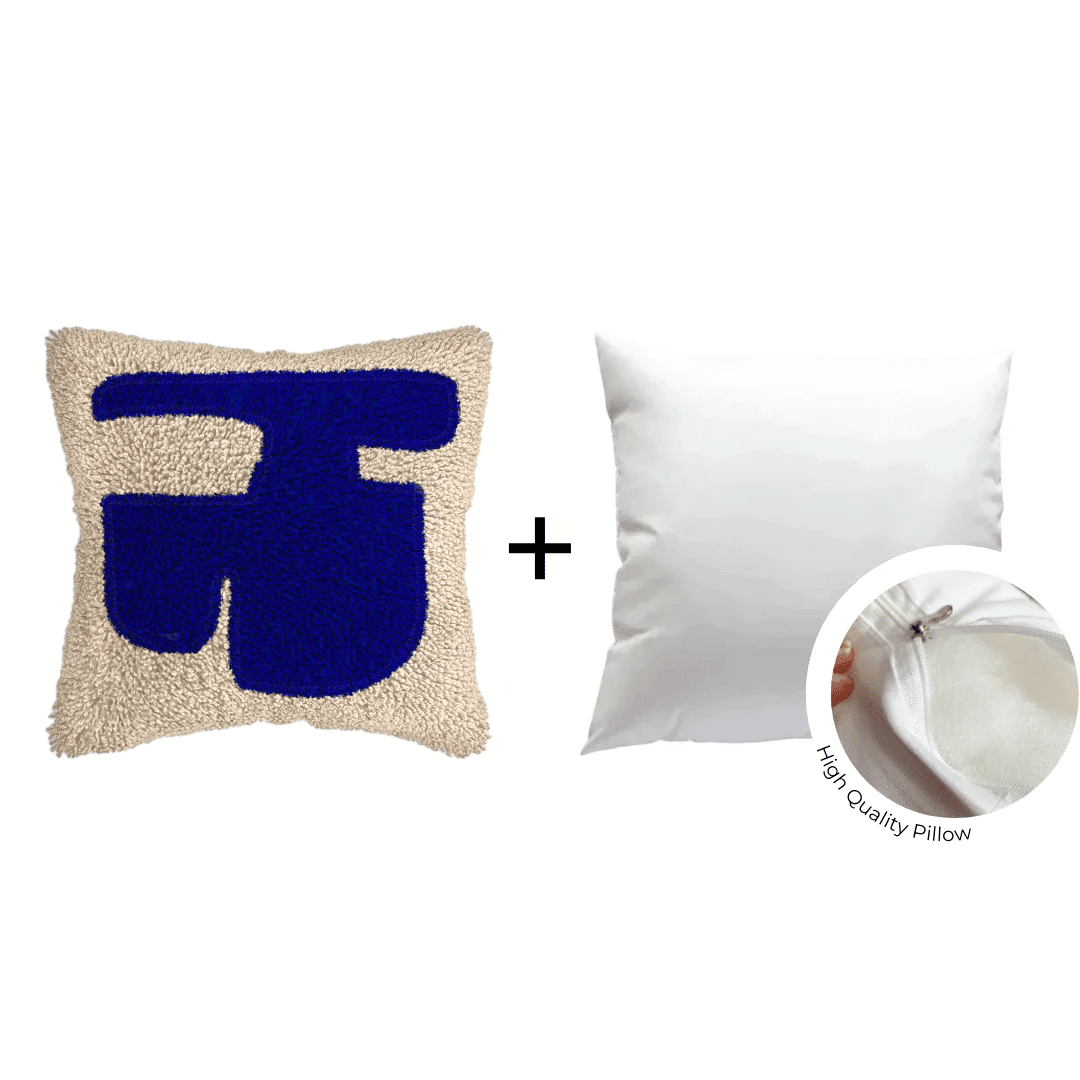 Smyrna Latch Hook Pillow Cover Kit - Organic - Upcycled Yarn ♻️ - Flatpackpony