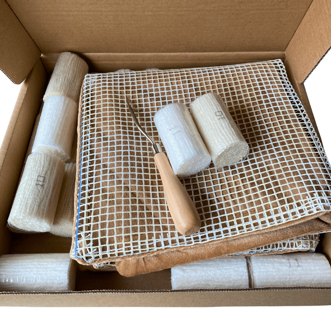 Smyrna Latch Hook Pillow - Vanilla - Flatpackpony