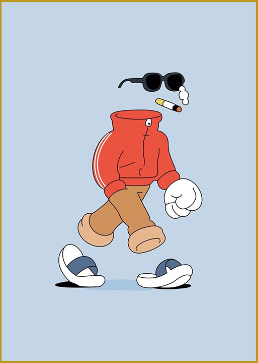 poster of a cartoon dude smoking
